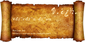 Vörös Éva névjegykártya
